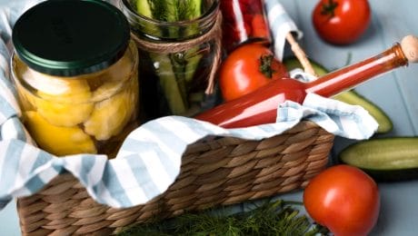 food ingredients in a basket supplied by a food supplier in Singapore